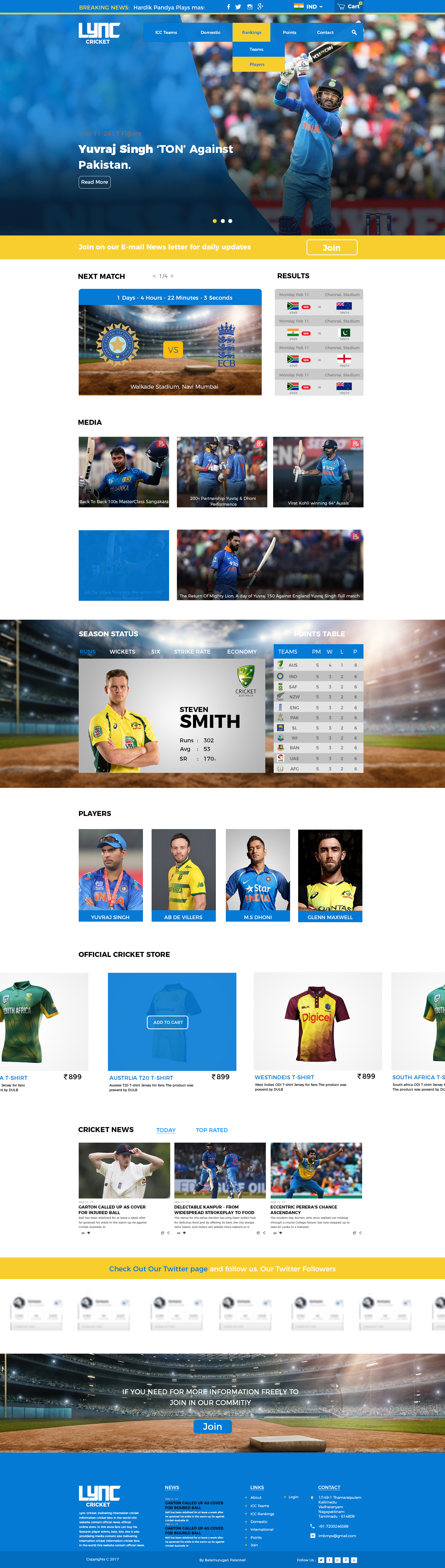 Cricket Stats Website